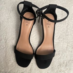 Black open toe heels